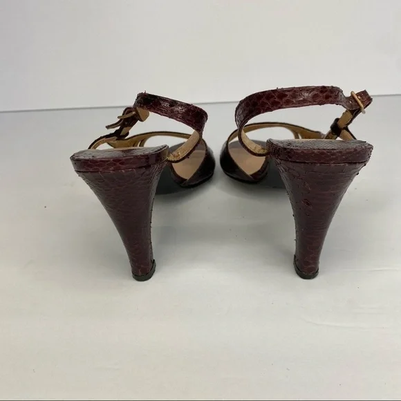 GENUINE Snakeskin Burgundy Heels - Picture 4 of 6